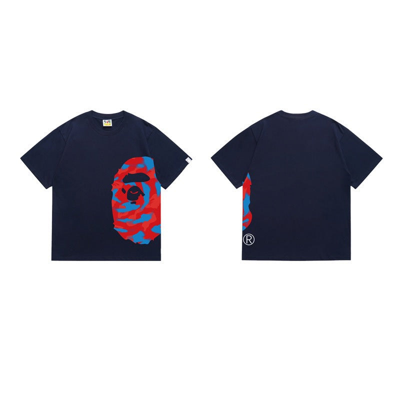 Bathing Shark and ape head print T Shirts NextBlock