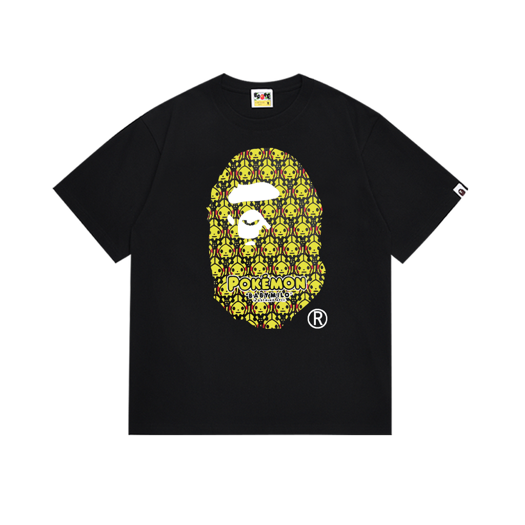 Bathing Shark and ape head print T-Shirt NextBlock