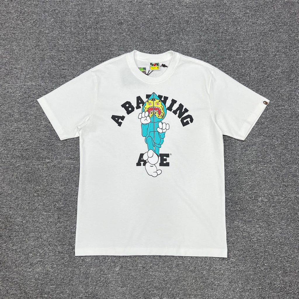 Bathing Shark and ape head print T-Shirt NextBlock