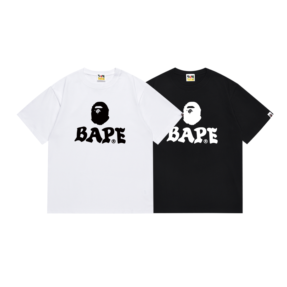 Bathing Shark and ape head print T Shirts NextBlock