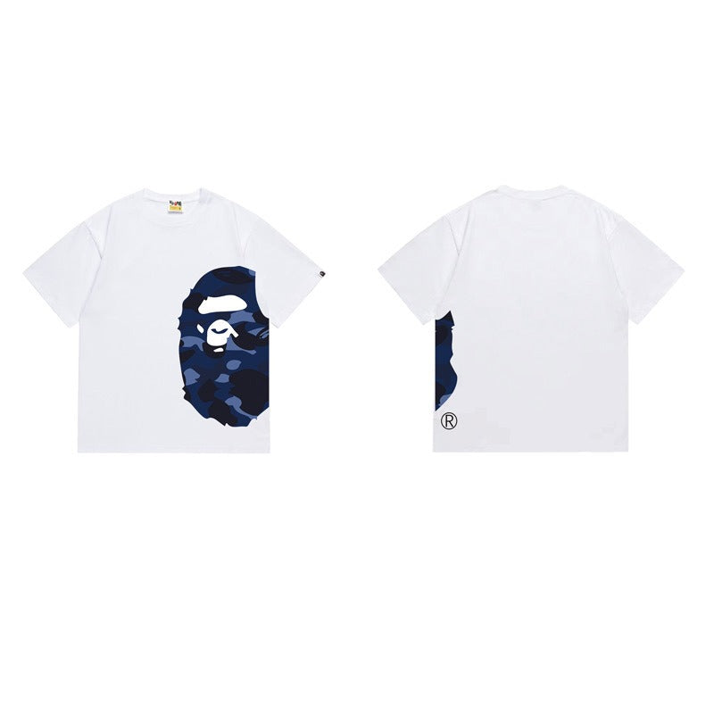 Bathing Shark and ape head print T Shirts NextBlock