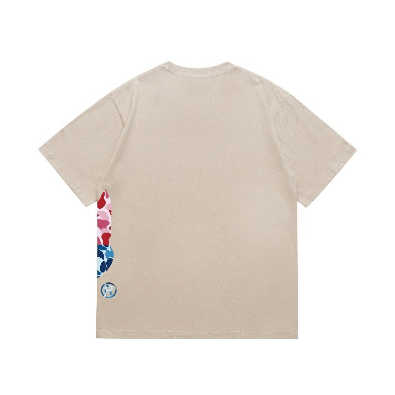 Bathing Shark and ape head print T Shirts NextBlock