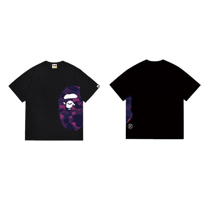 Bathing Shark and ape head print T Shirts NextBlock
