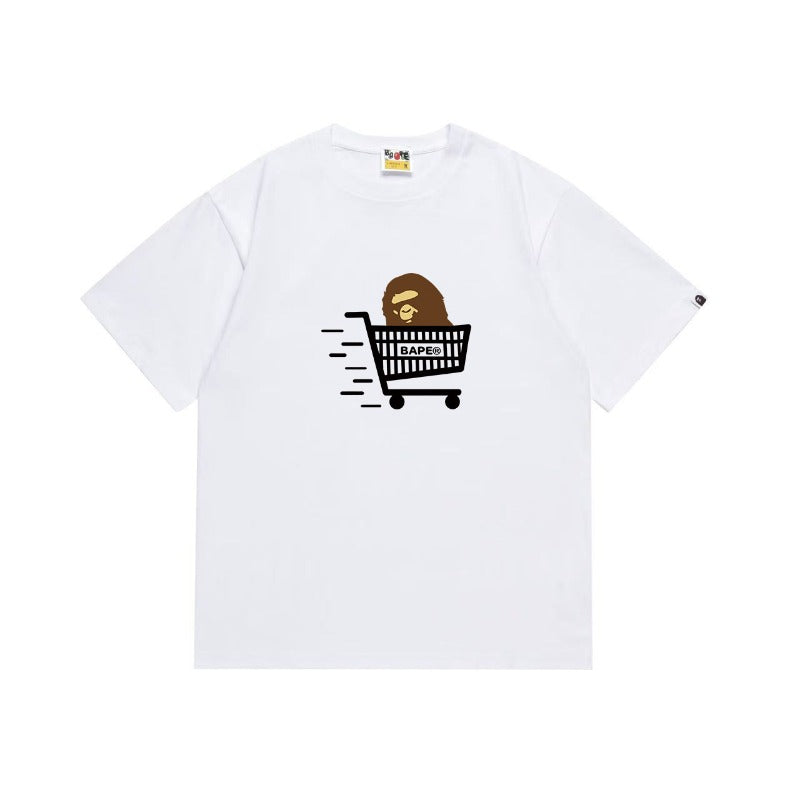 Bathing Shark and ape head print T Shirts NextBlock