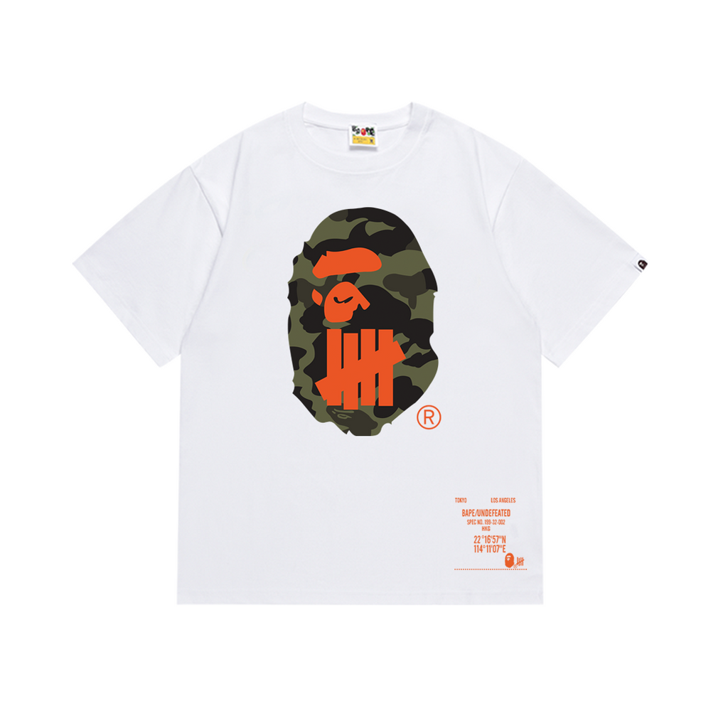Bathing Shark and ape head print T-Shirt NextBlock