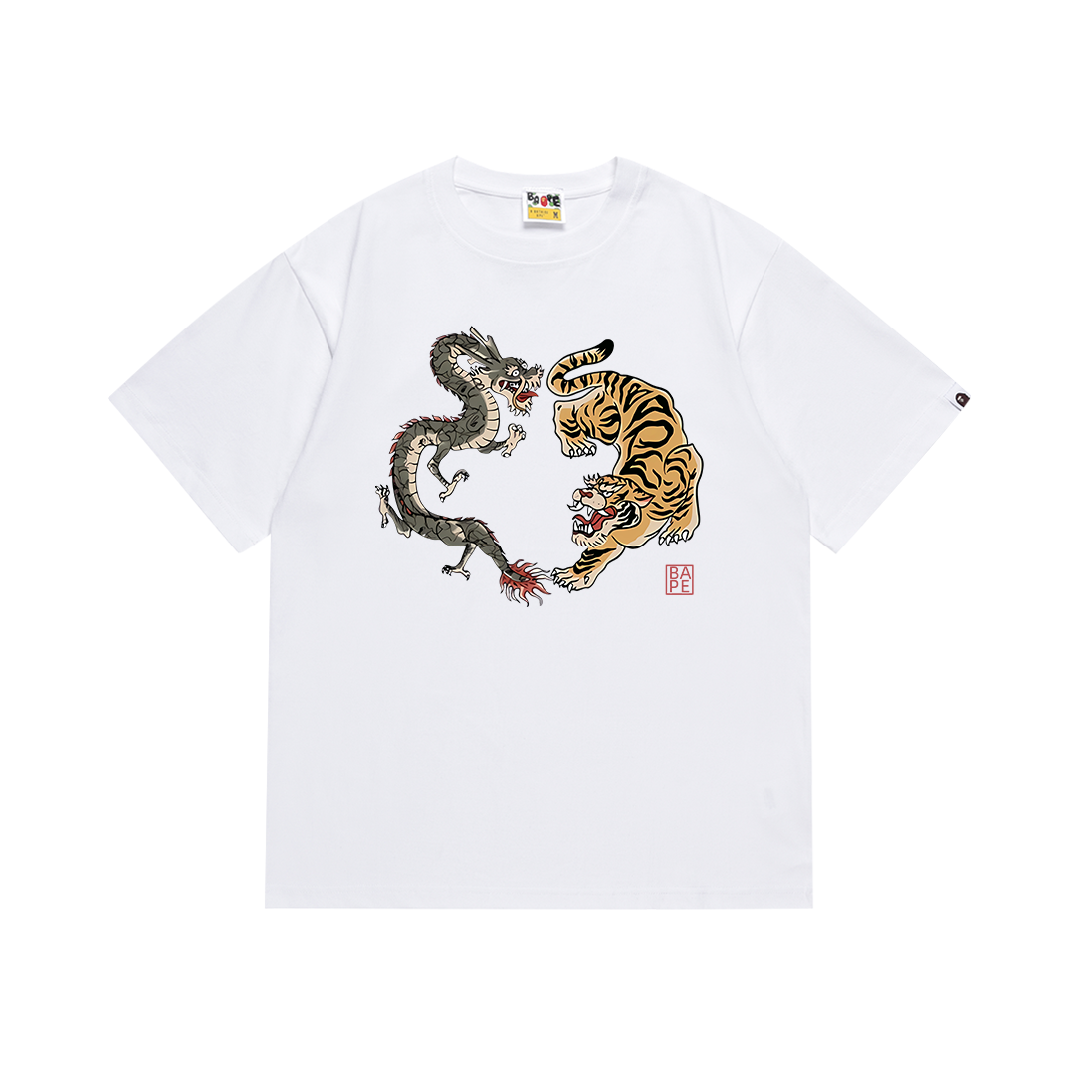 Bathing Shark and ape head print T Shirts NextBlock