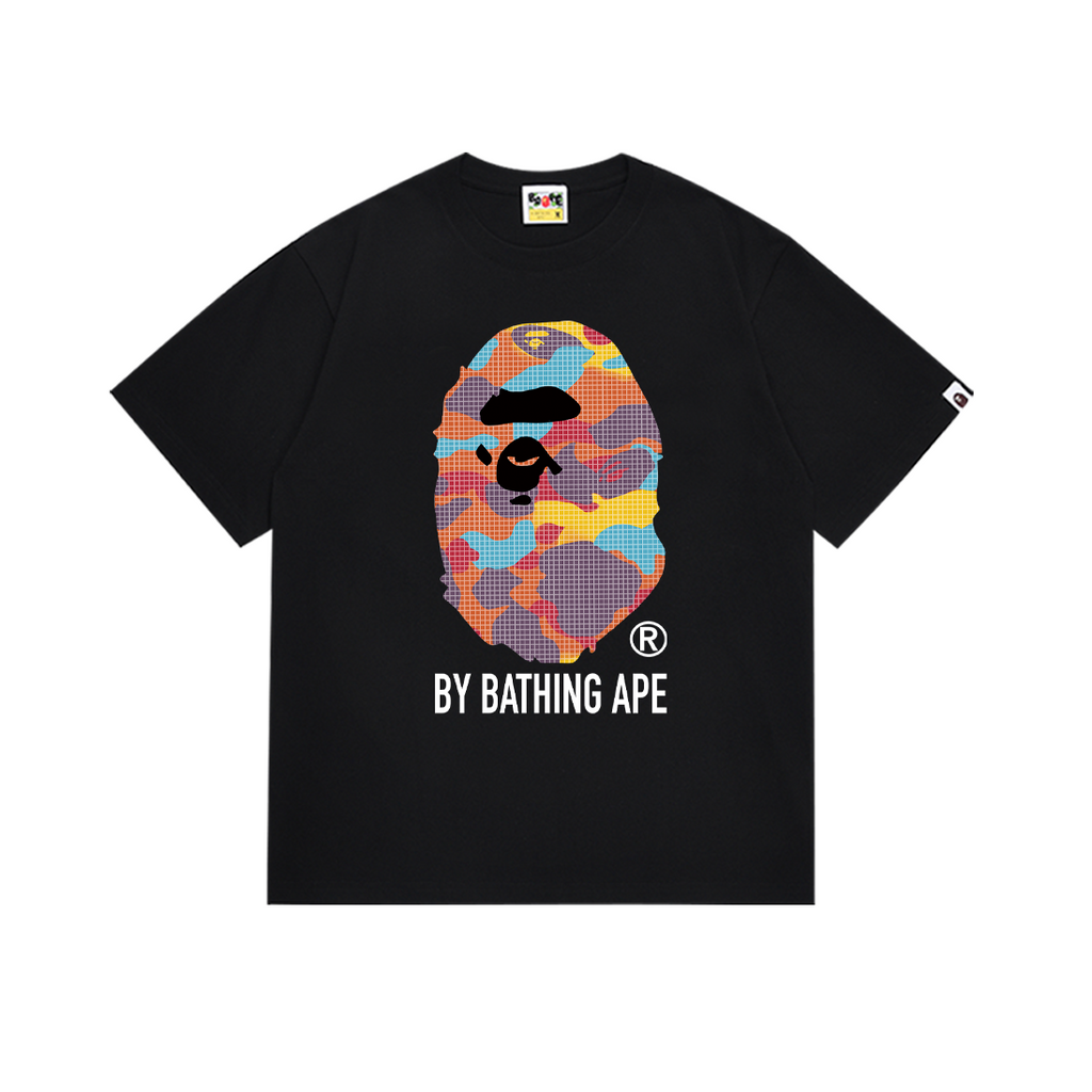 Bathing Shark and ape head print T-Shirt NextBlock