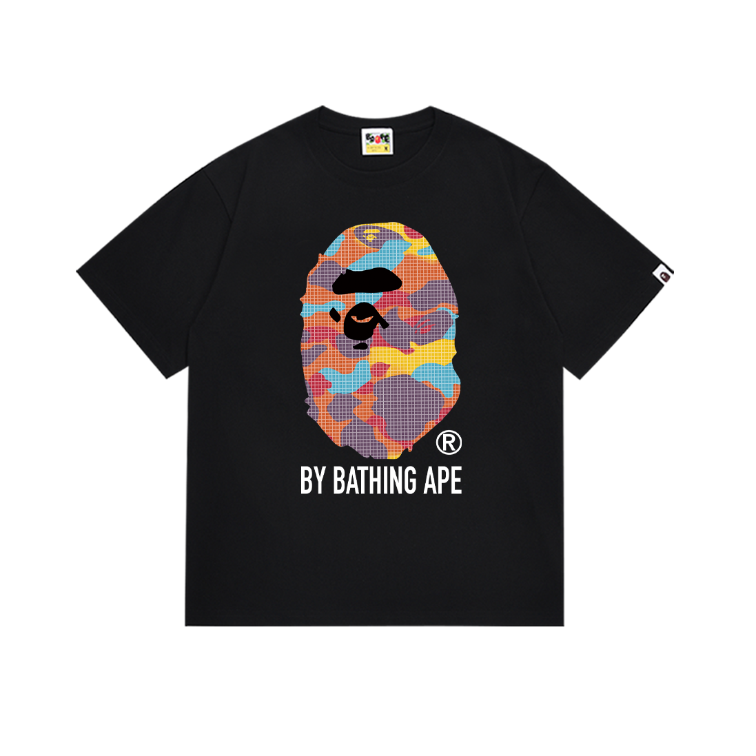 Bathing Shark and ape head print T-Shirt NextBlock