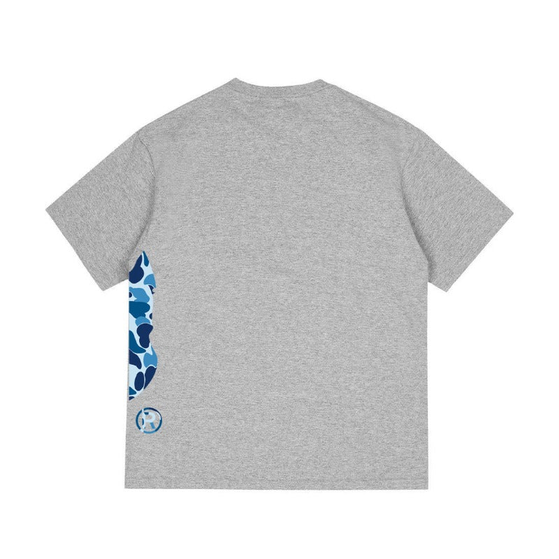 Bathing Shark and ape head print T Shirts NextBlock