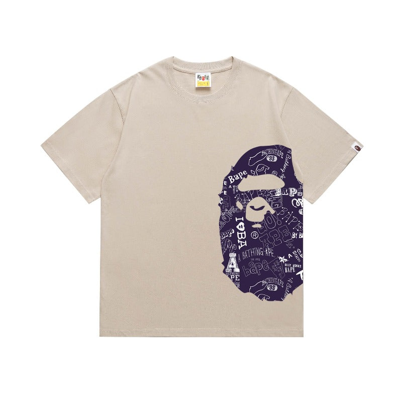 Bathing Shark and ape head print T Shirts NextBlock
