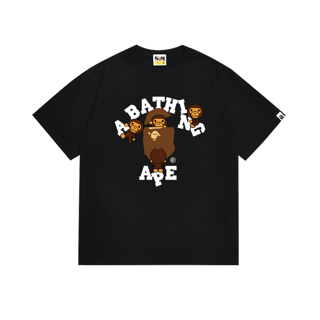 Bathing Shark and ape head print T-Shirt NextBlock