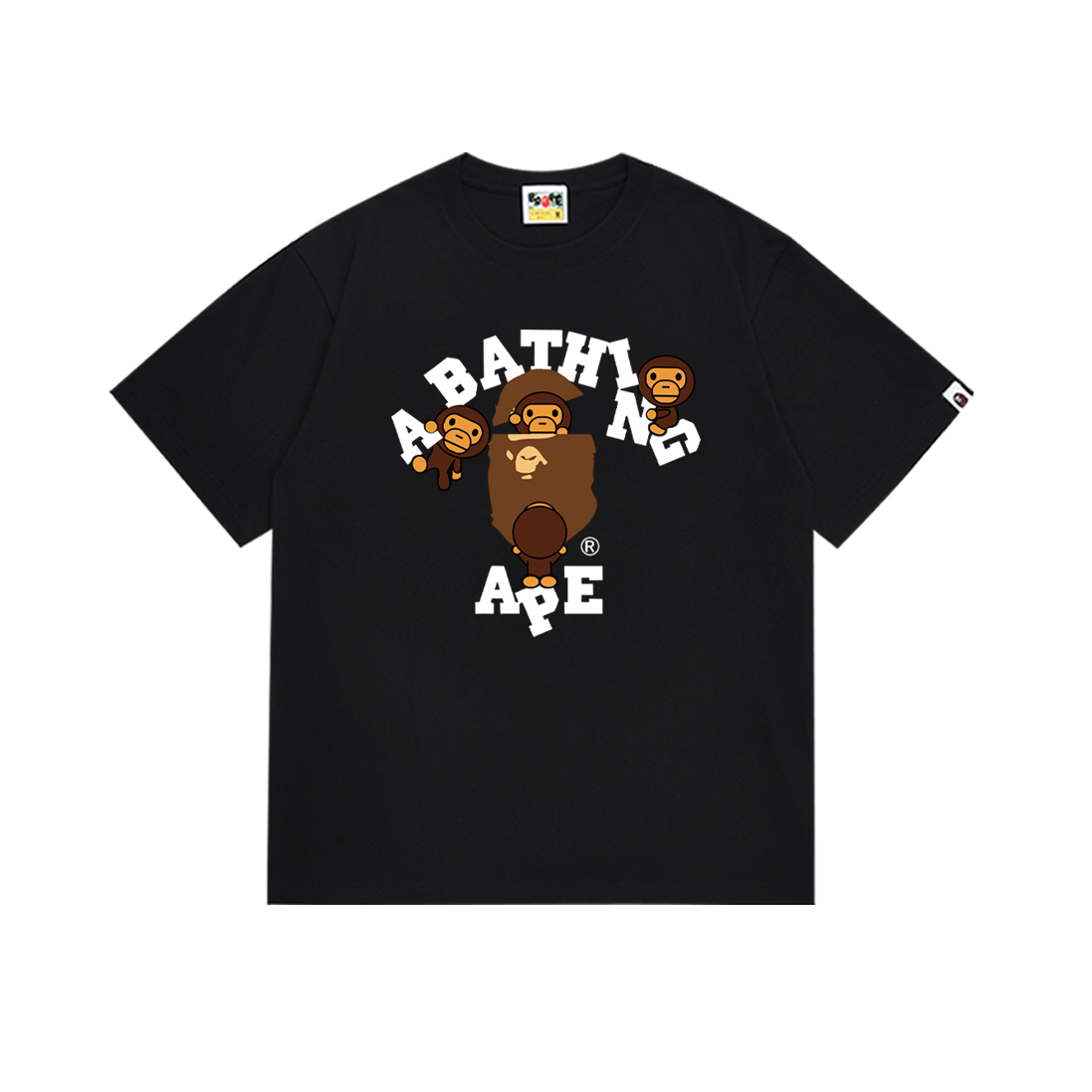 Bathing Shark and ape head print T-Shirt NextBlock