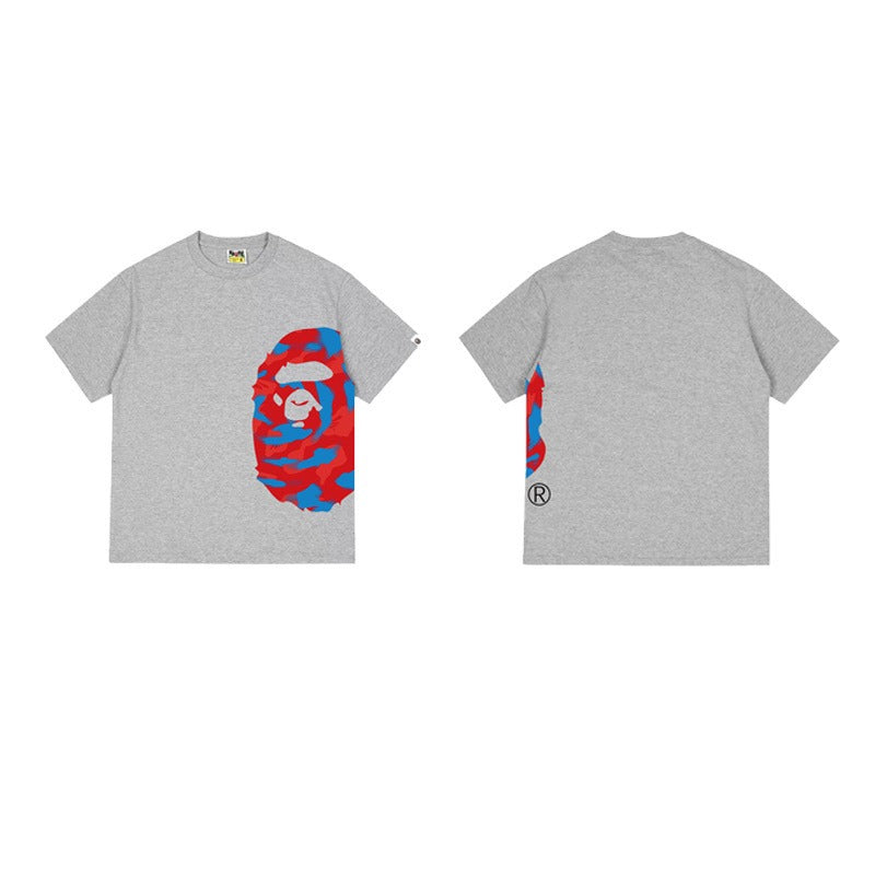 Bathing Shark and ape head print T Shirts NextBlock