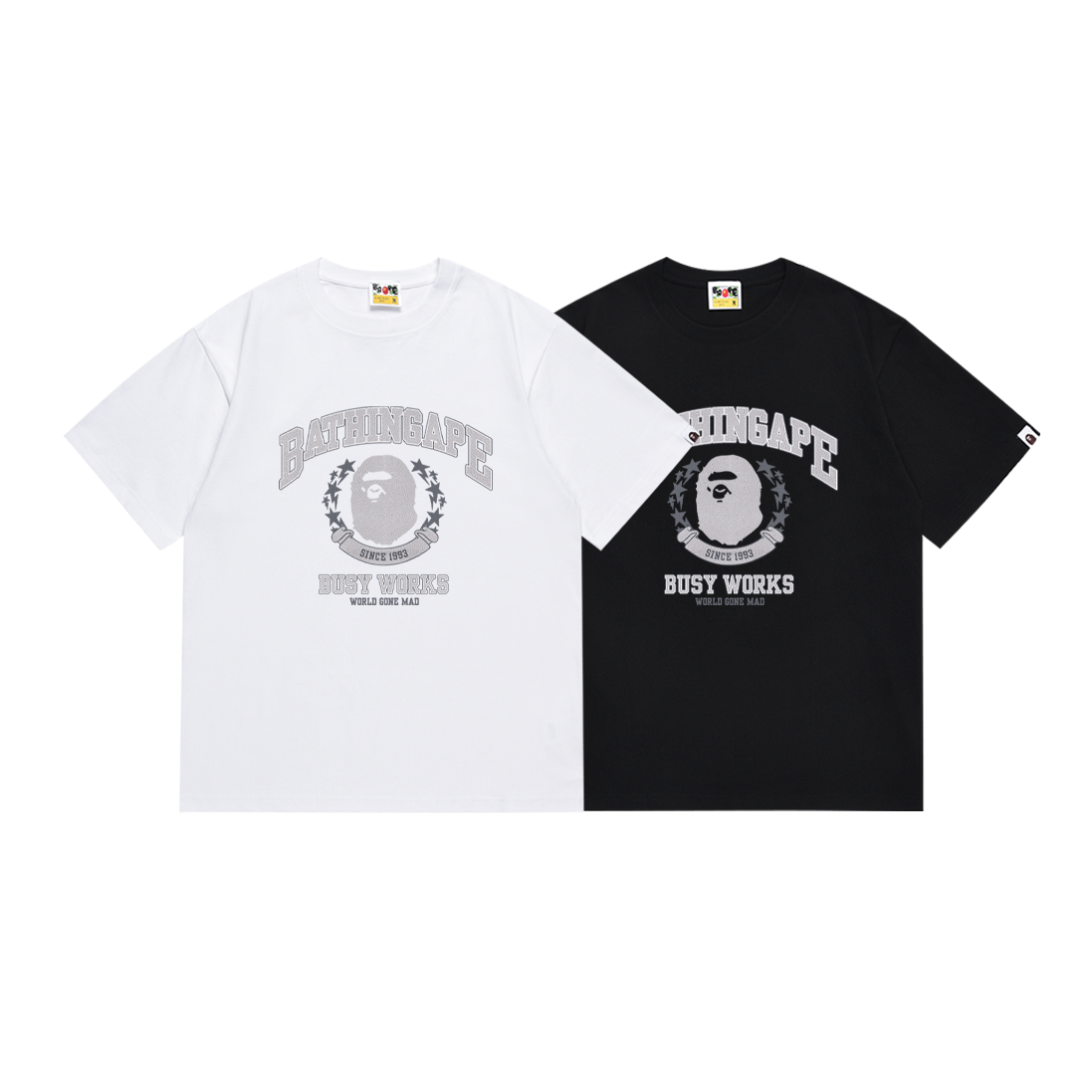 Bathing Shark and ape head print T-Shirt NextBlock