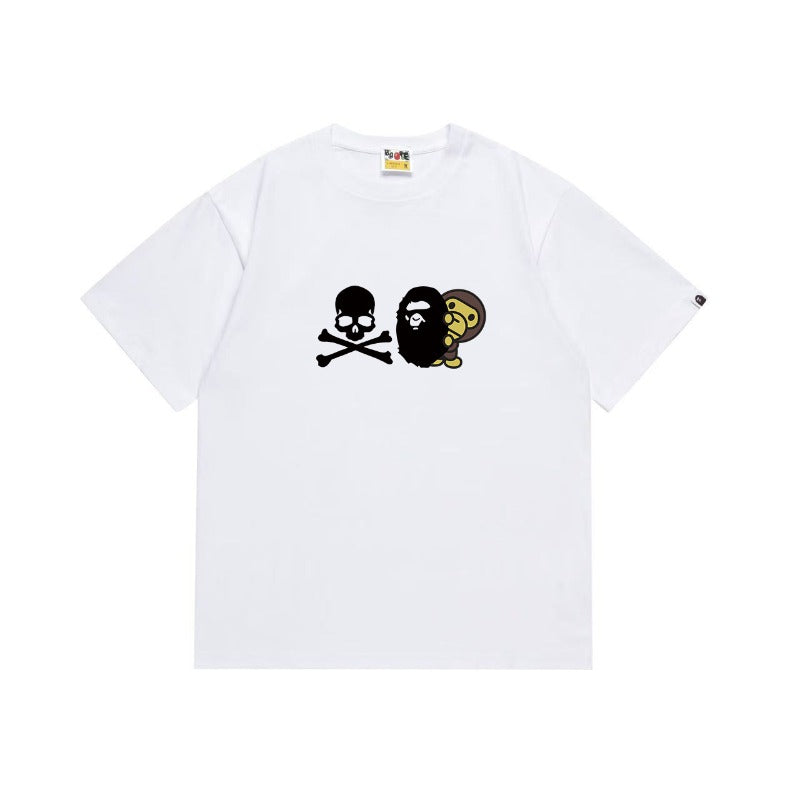 Bathing Shark and ape head print T Shirts NextBlock