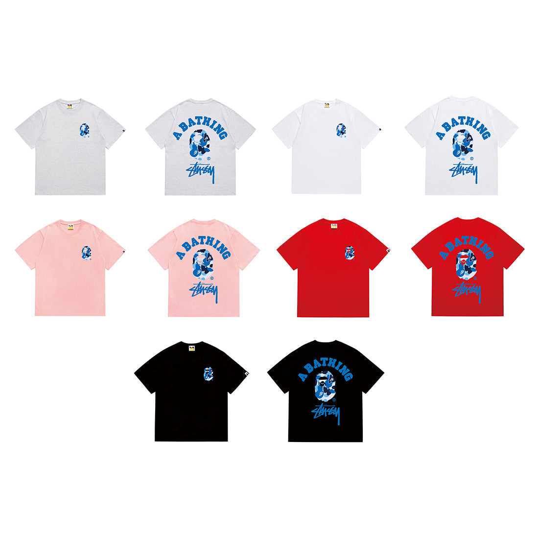 Bathing Shark and ape head print T-Shirt NextBlock