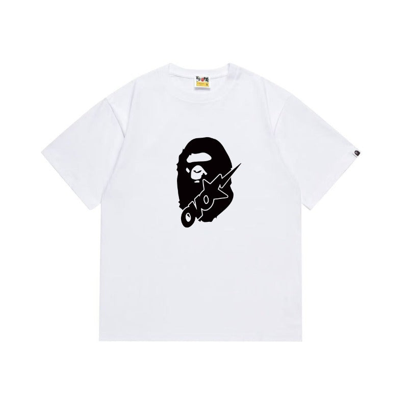 Bathing Shark and ape head print T Shirts NextBlock