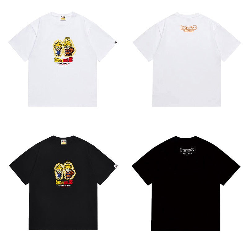 Bathing Shark and ape head print T Shirts NextBlock