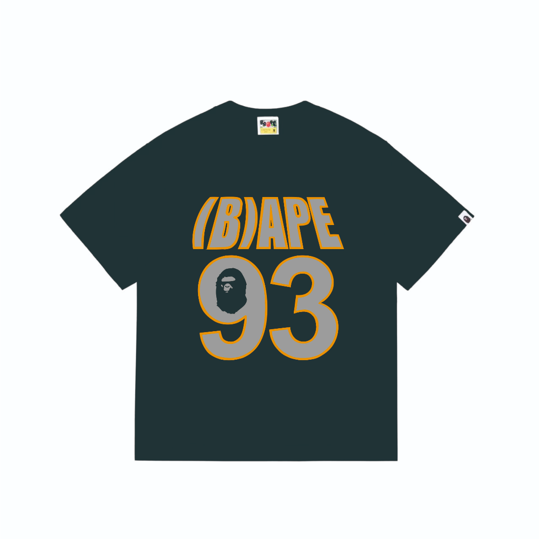 Bathing Shark and ape head print T-Shirt NextBlock