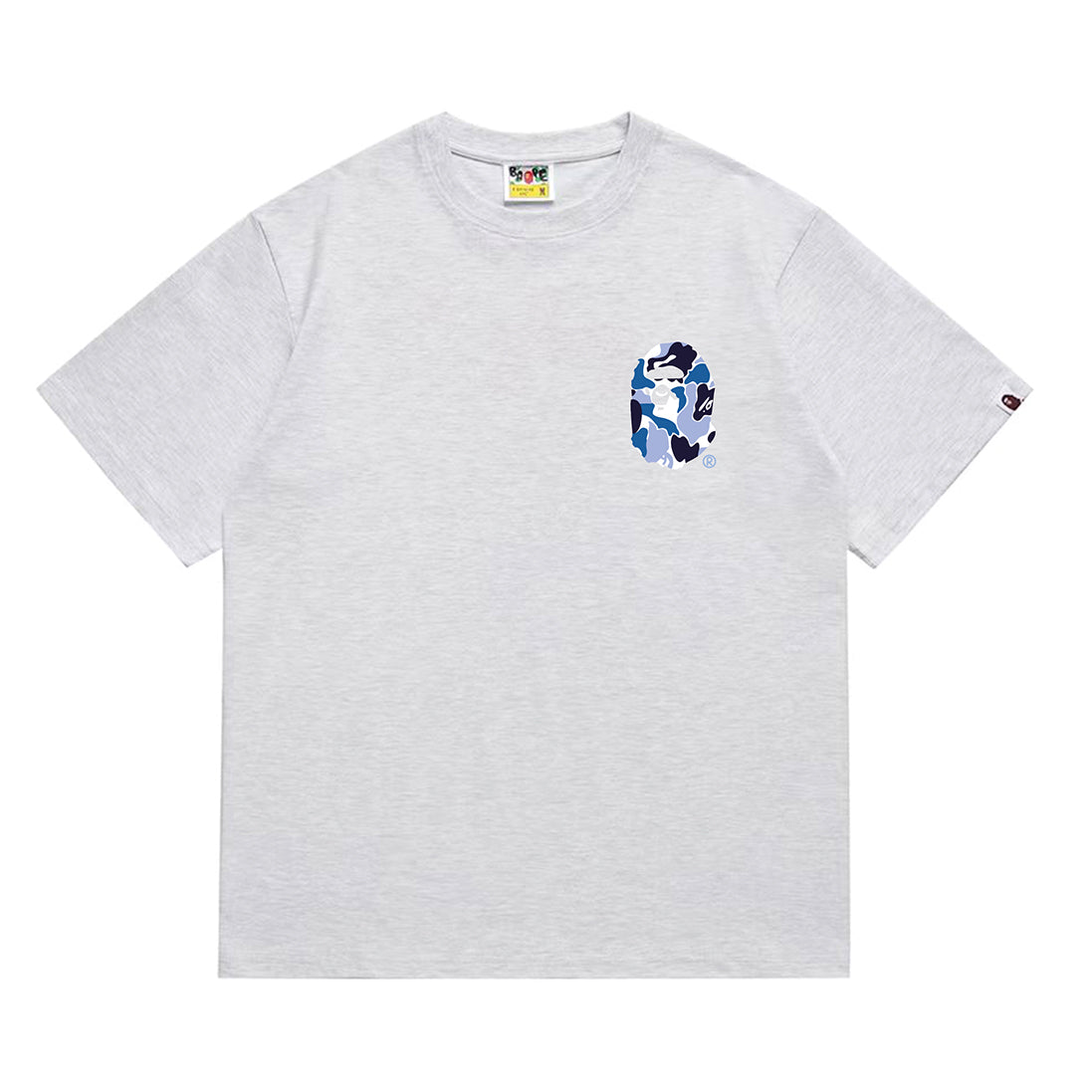 Bathing Shark and ape head print T-Shirt NextBlock