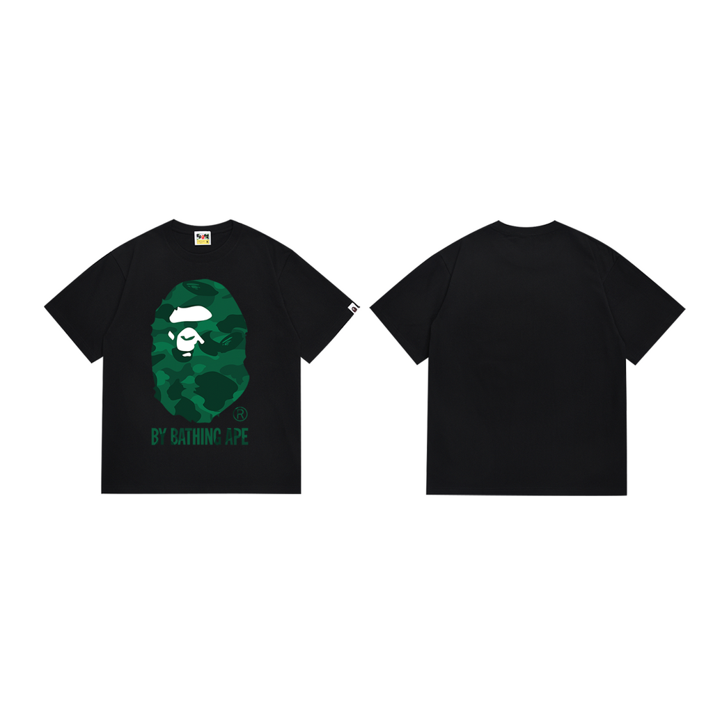 Bathing Shark and ape head print T-Shirt NextBlock