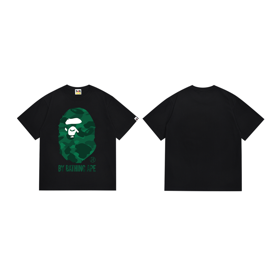Bathing Shark and ape head print T-Shirt NextBlock