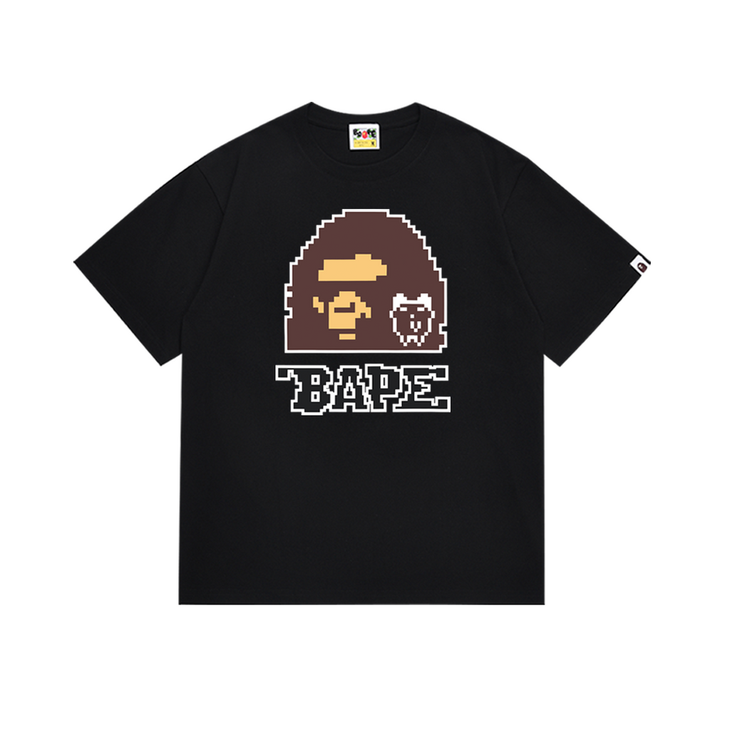 Bathing Shark and ape head print T-Shirt NextBlock