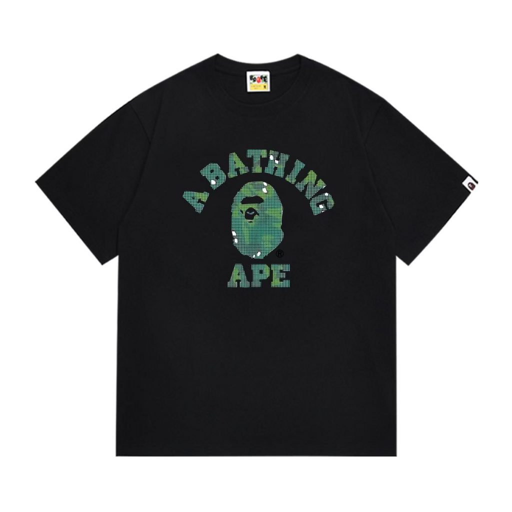 Bathing Shark and ape head print T-Shirt NextBlock