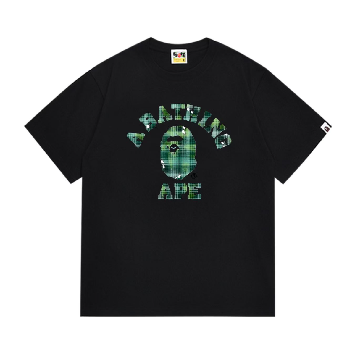 Bathing Shark and ape head print T-Shirt NextBlock