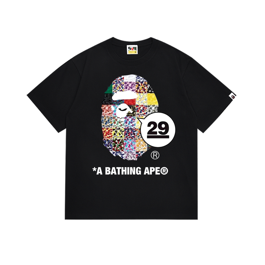 Bathing Shark and ape head print T-Shirt NextBlock