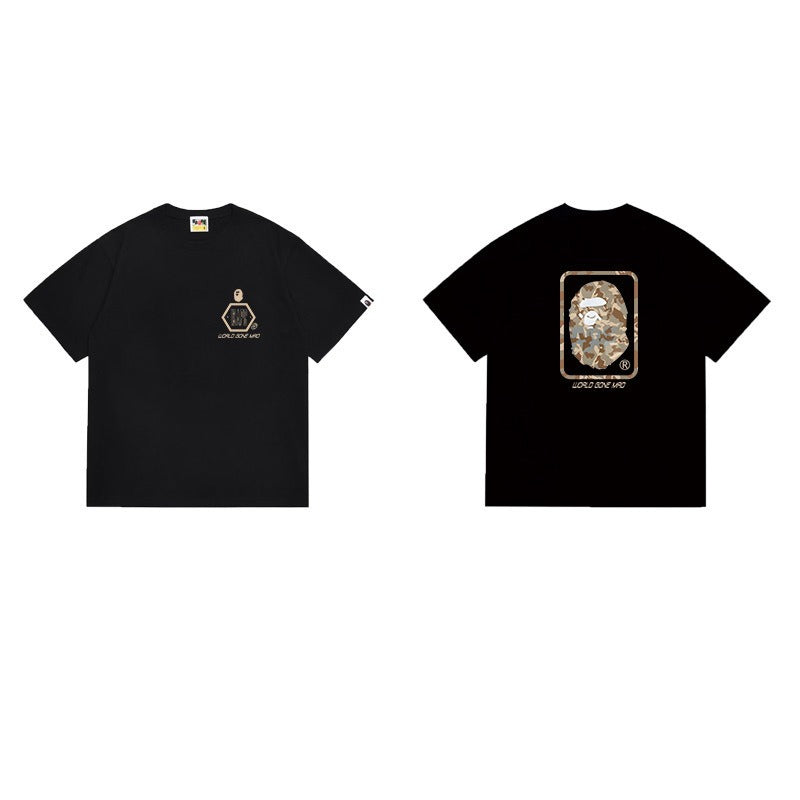 Bathing Shark and ape head print T Shirts NextBlock