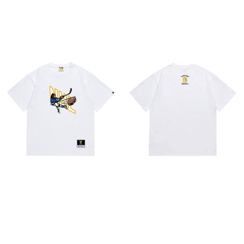 Bathing Shark and ape head print T Shirts NextBlock
