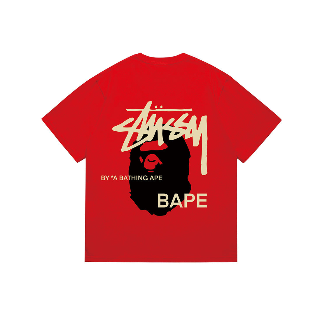 Bathing Shark and ape head print T-Shirt NextBlock