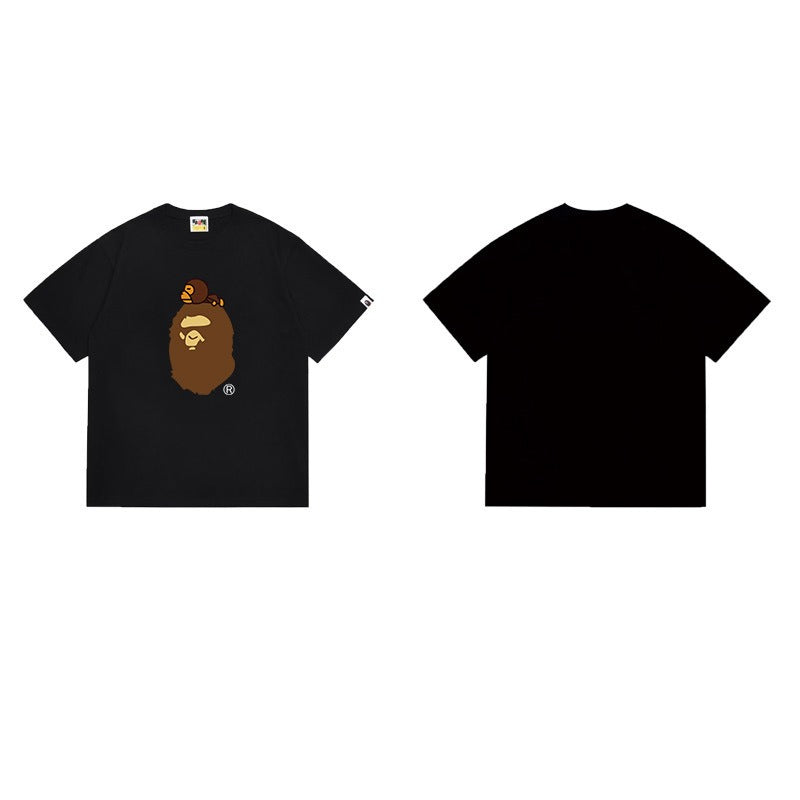 Bathing Shark and ape head print T Shirts NextBlock