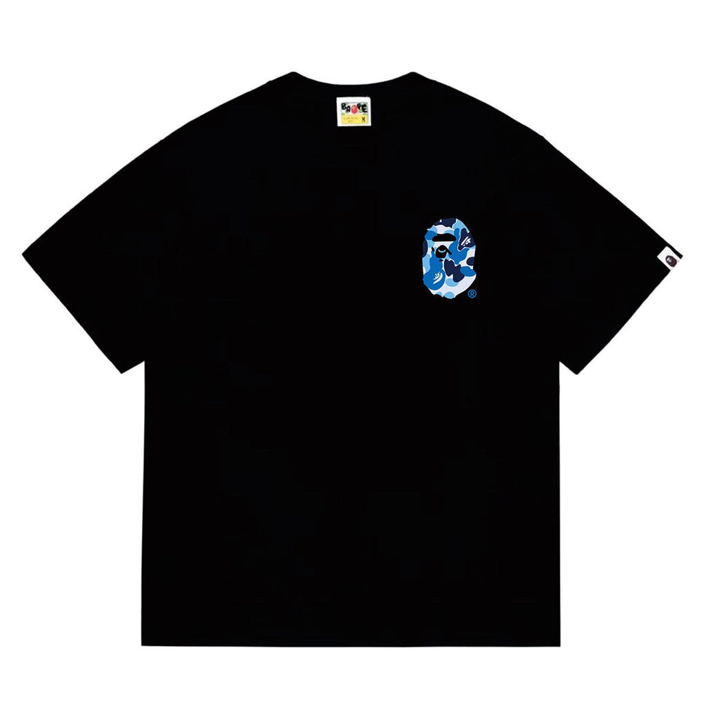 Bathing Shark and ape head print T-Shirt NextBlock