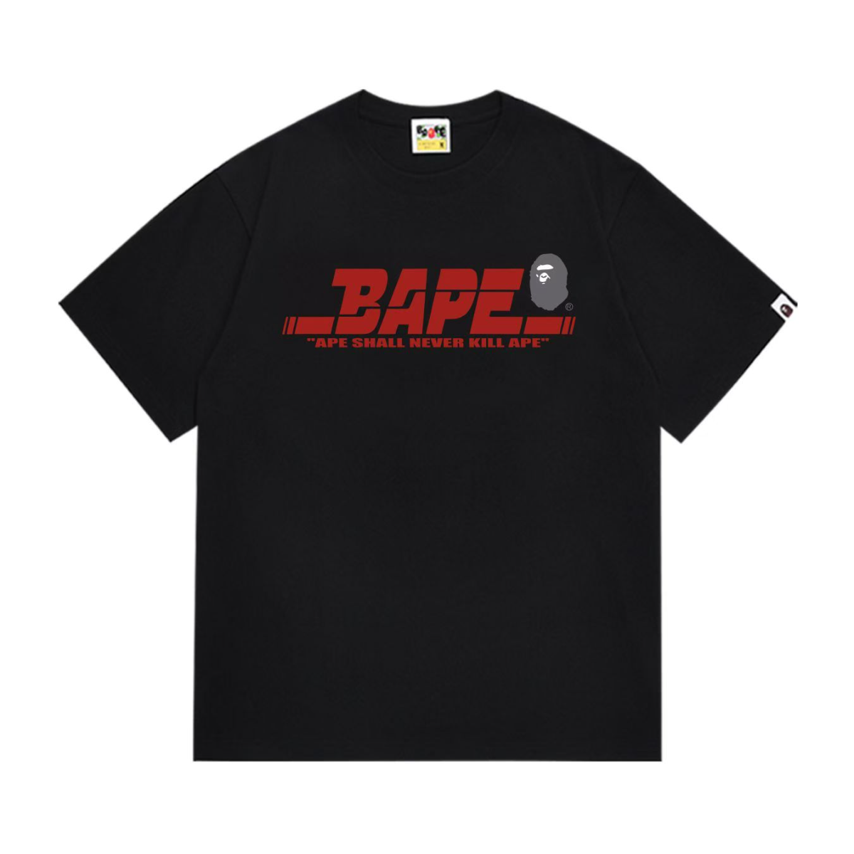 Bathing Shark and ape head print T-Shirt NextBlock