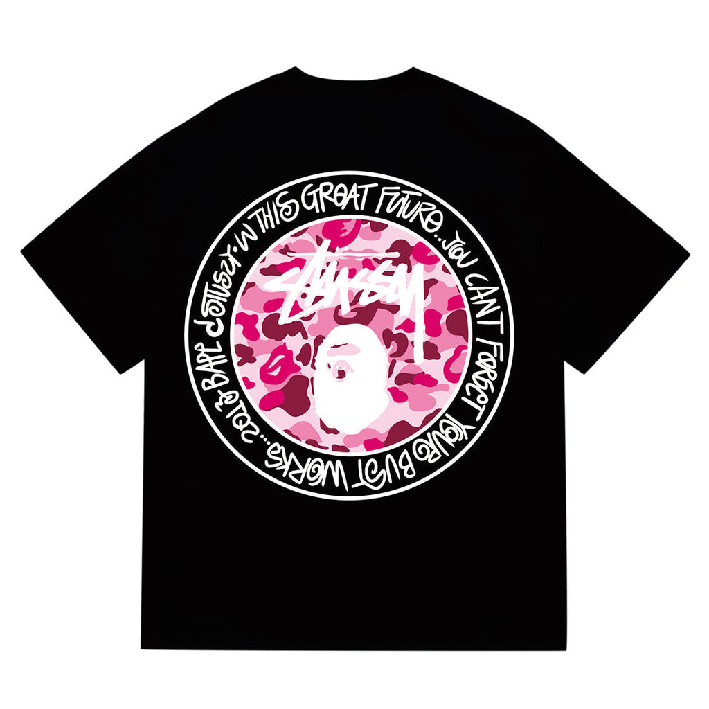 Bathing Shark and ape head print T-Shirt NextBlock