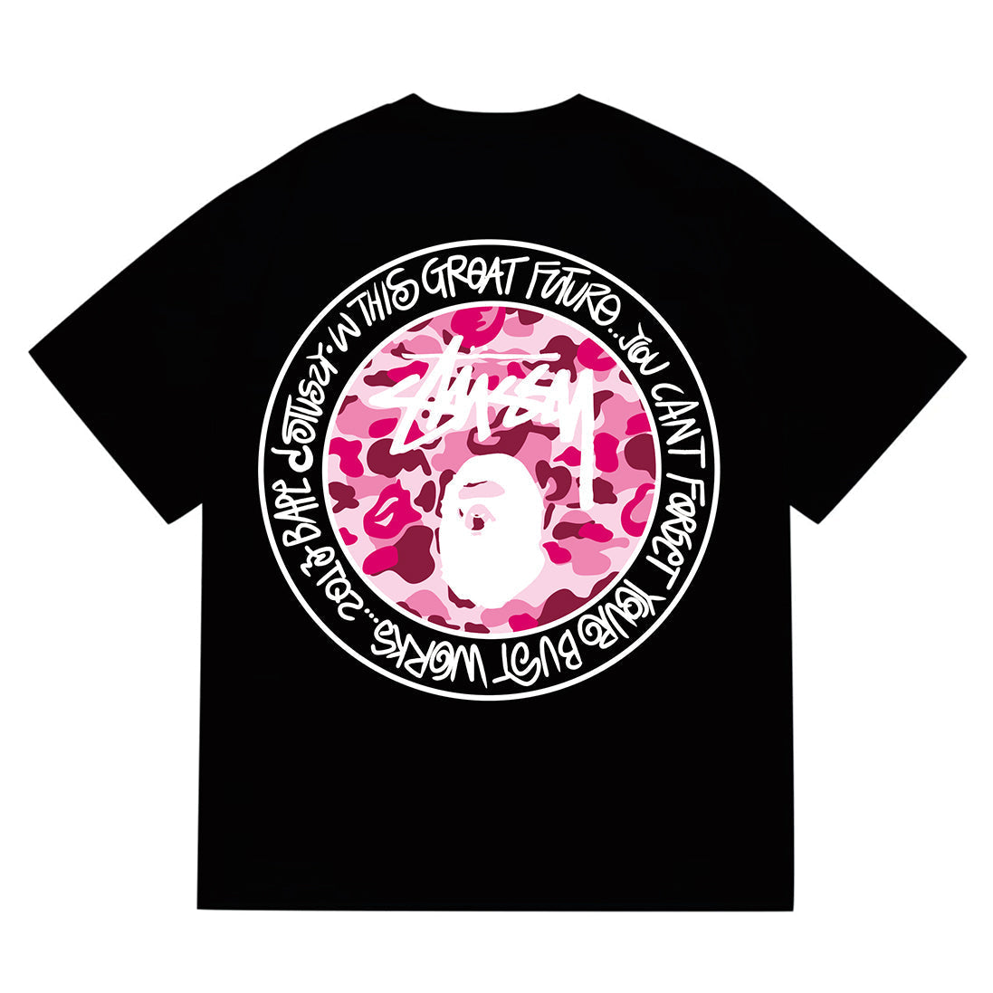 Bathing Shark and ape head print T-Shirt NextBlock