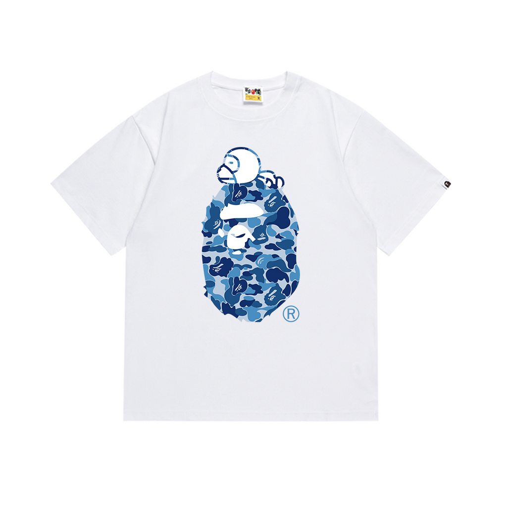 Bathing Shark and ape head print T-Shirt NextBlock