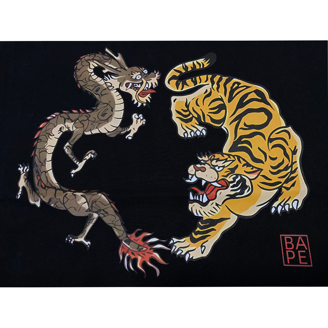 Bathing Shark and ape head print T Shirts NextBlock