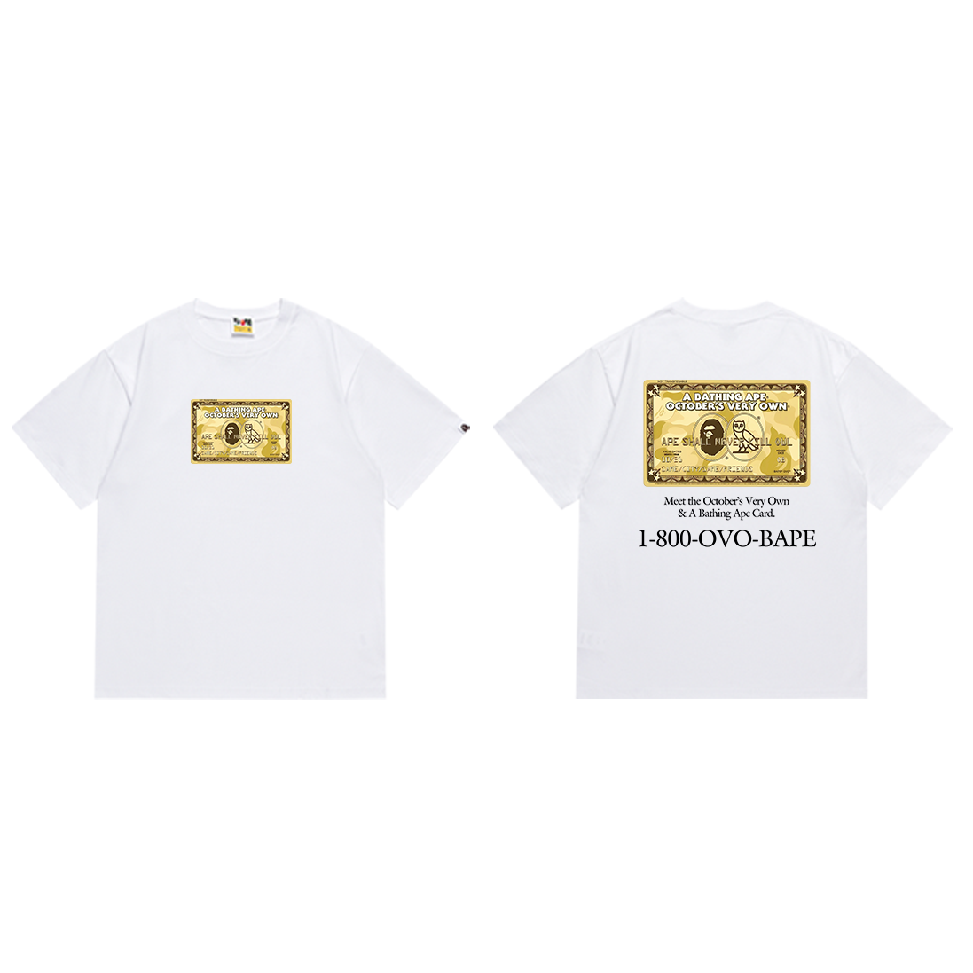 Bathing Shark and ape head print T-Shirt NextBlock