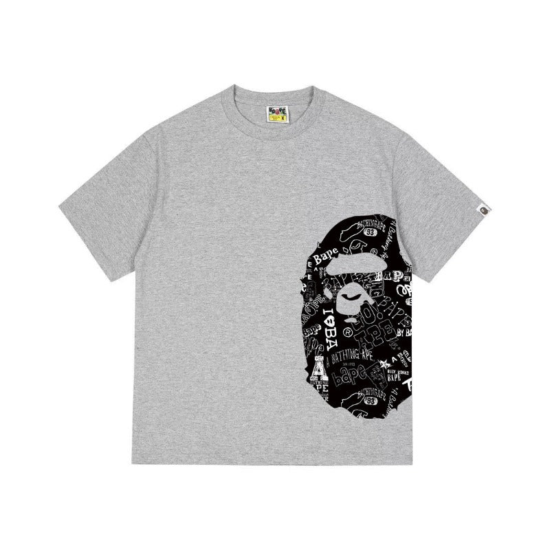 Bathing Shark and ape head print T Shirts NextBlock