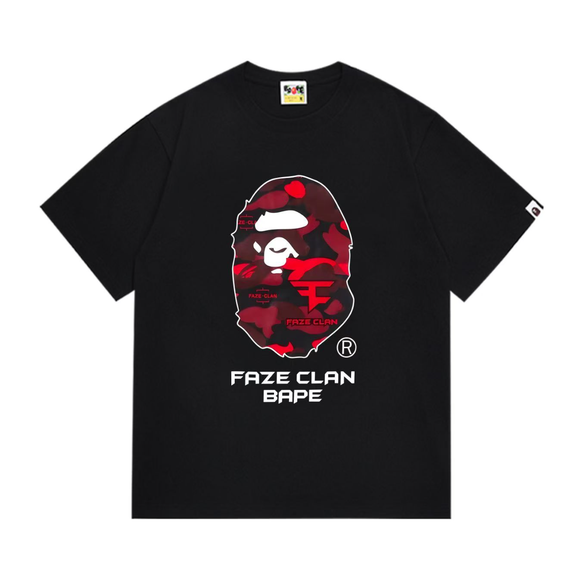 Bathing Shark and ape head print T-Shirt NextBlock