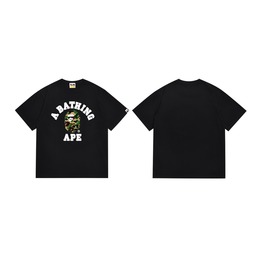 Bathing Shark and ape head print T-Shirt NextBlock
