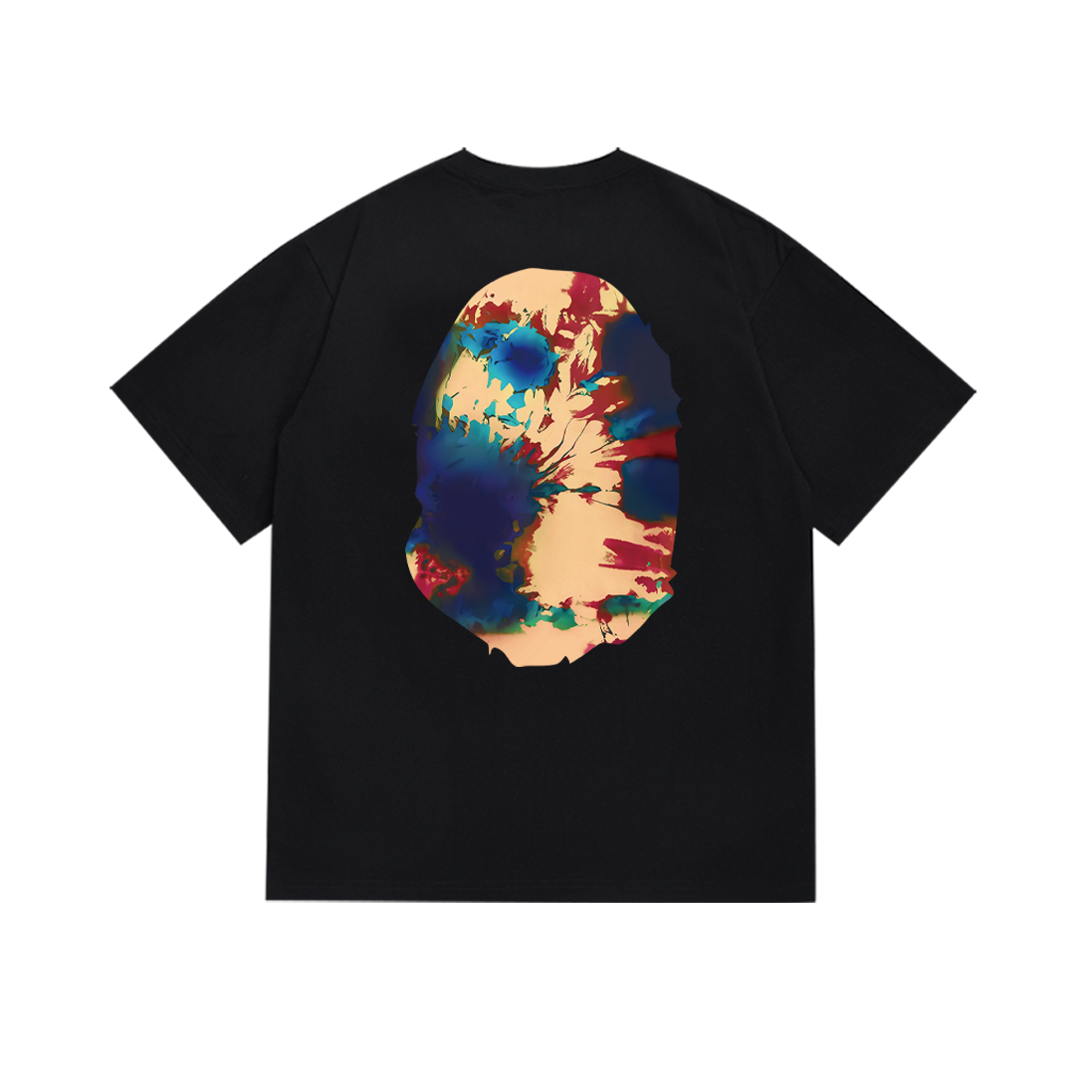 Bathing Shark and ape head print T-Shirt NextBlock
