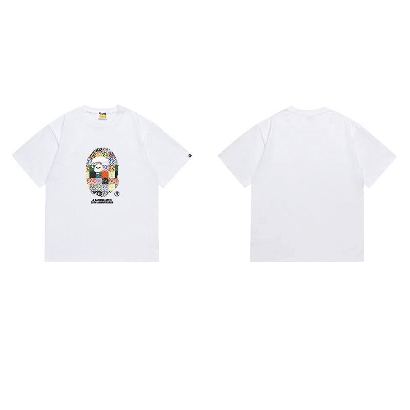 Bathing Shark and ape head print T Shirts NextBlock
