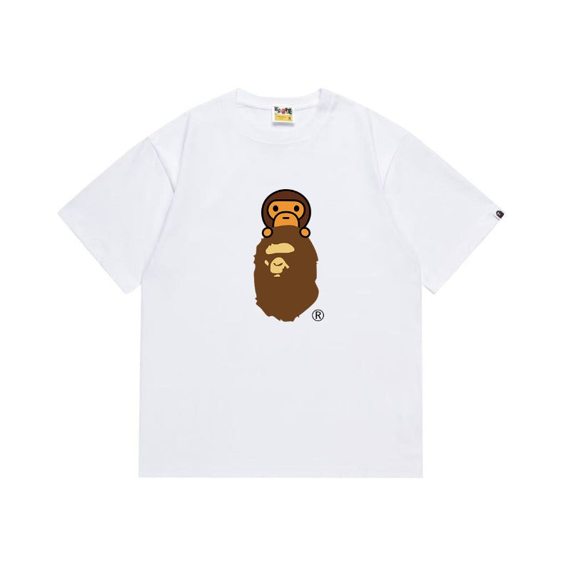 Bathing Shark and ape head print T Shirts NextBlock