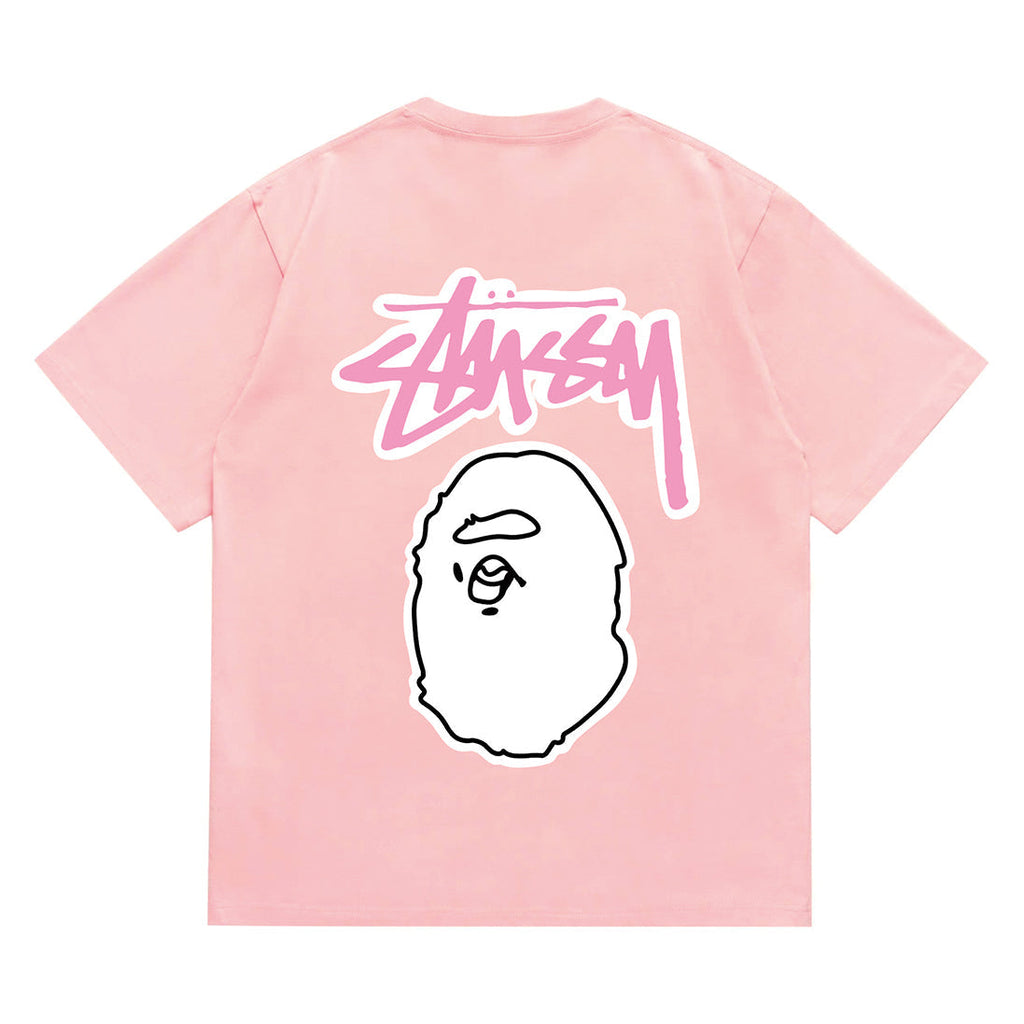 Bathing Shark and ape head print T-Shirt NextBlock