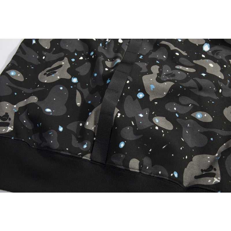 Bathing Shark and ape head print Hoodie Luminous Star Print Jacket NextBlock
