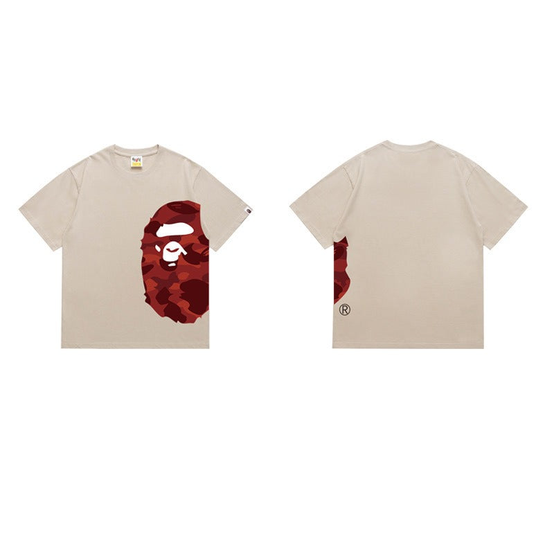 Bathing Shark and ape head print T Shirts NextBlock